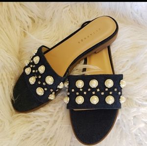 Metaphor Dark Denim "Alpine" Sandal Flats Size 8.5